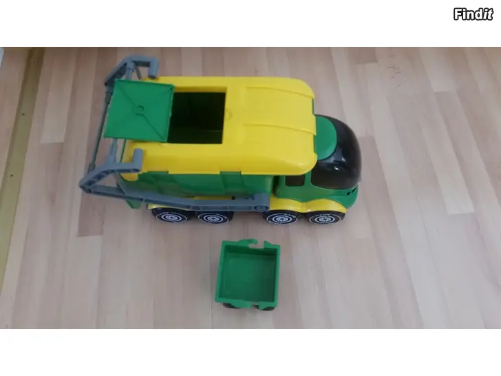 Myydään Plasto roska-auto 40cm vihreä-keltainen -hinta 16e