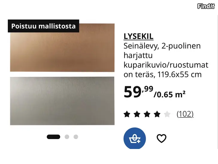 Säljes Väggskiva, mellanrumsskiva, välitilalevy