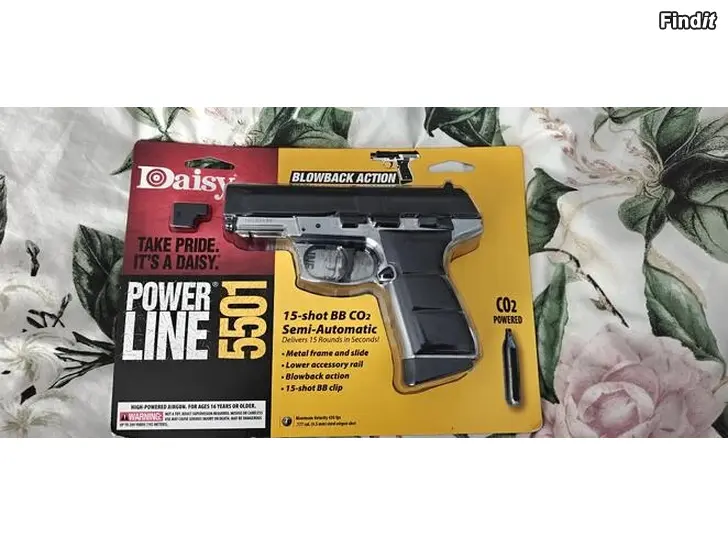 Säljes Uusi/Ny Daisy Powerline 5501 Ilmapistooli/Airgun/Luftpistol