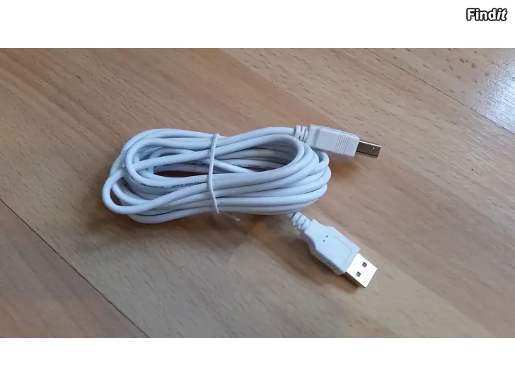 Myydään USB A-B kaapeli 3m valkoinen -tulostimeen 3e