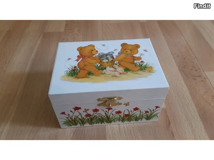 Myydään Vintage Nalle soittorasia - korurasia 7e