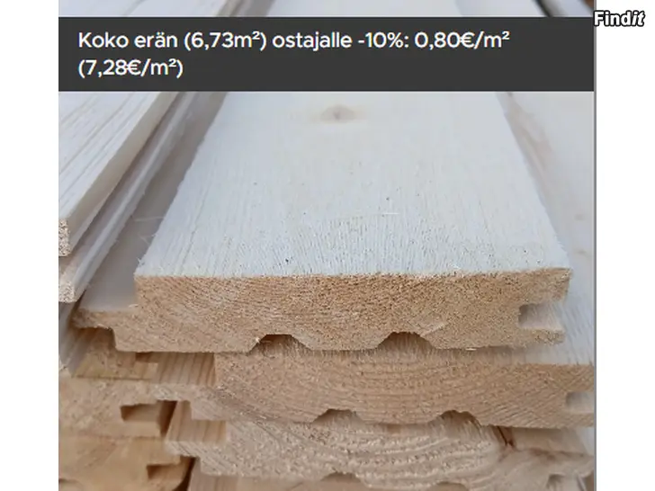 Säljes 0,89e/m Ulkoverhouspaneeli 23x120 UTS hienosahattu puuvalmis talouslaatu