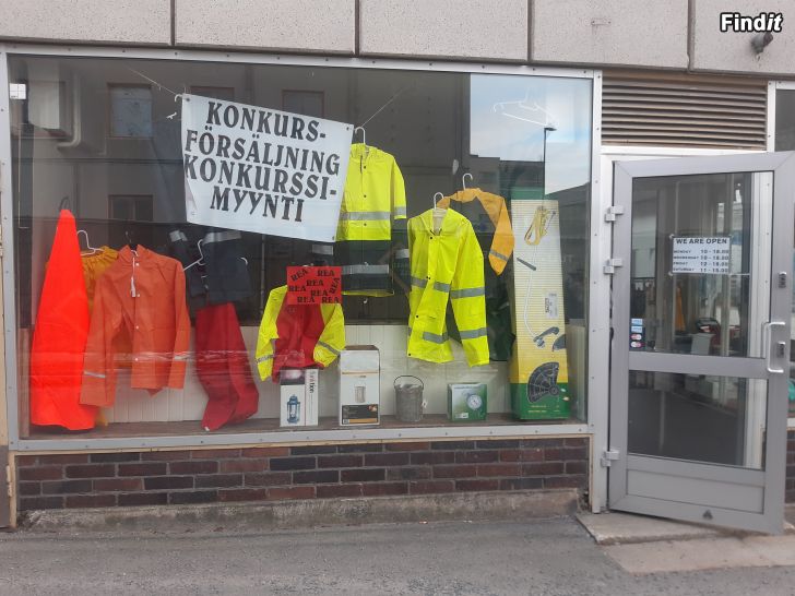 Säljes Konkursförsäljning öppet från kl 12 på fredag