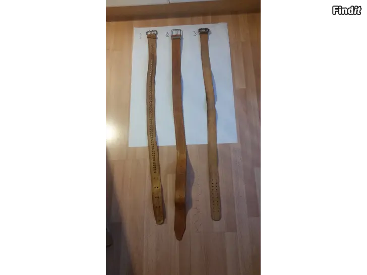 Myydään 3kpl vintage nahkavyö 15e