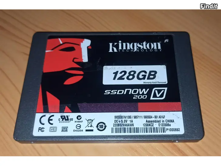 Myydään Kingston 128GB 2.5 SATA SSD