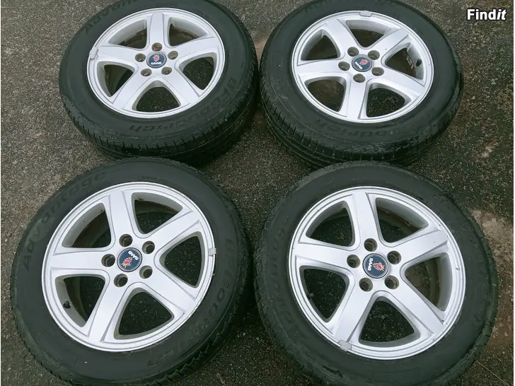 Myydään Saab alut 5-110 kesärenkailla 205/60R16
