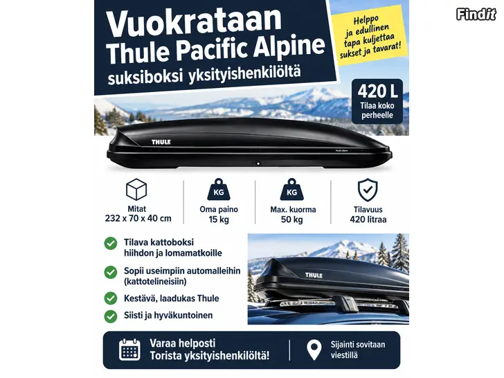 Vuokrataan Tuulen suksiboxi L