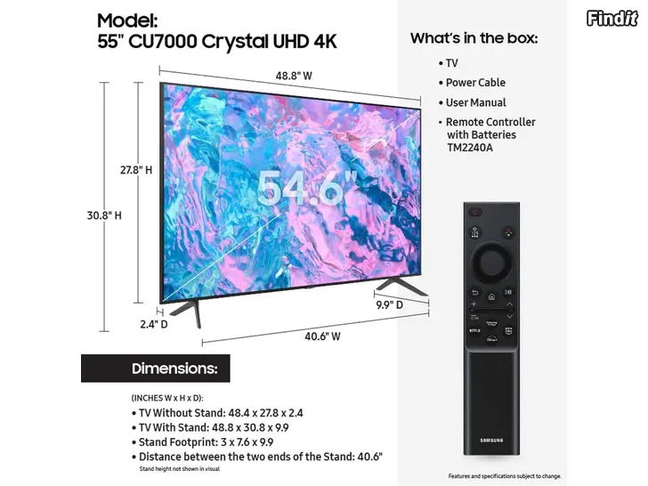 Säljes Samsung 55 CU7000 Crystal UHD 4K