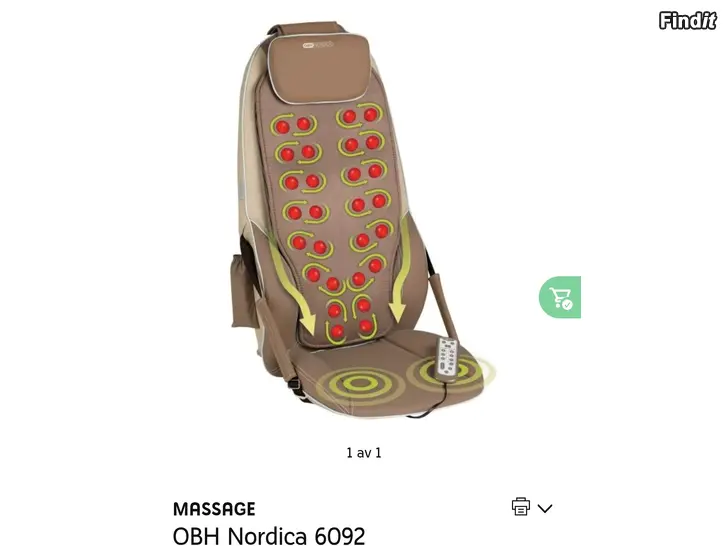 Säljes OBH Nordica Shiatsuclassic massagesits