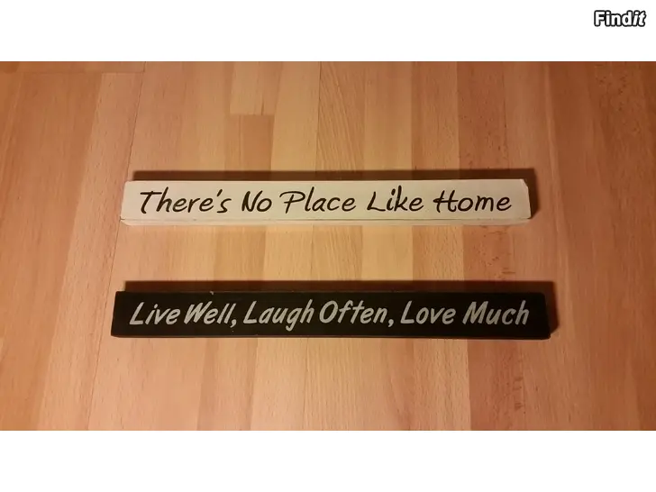 Myydään Koriste teksti 2kpl eri tekstit  -2e