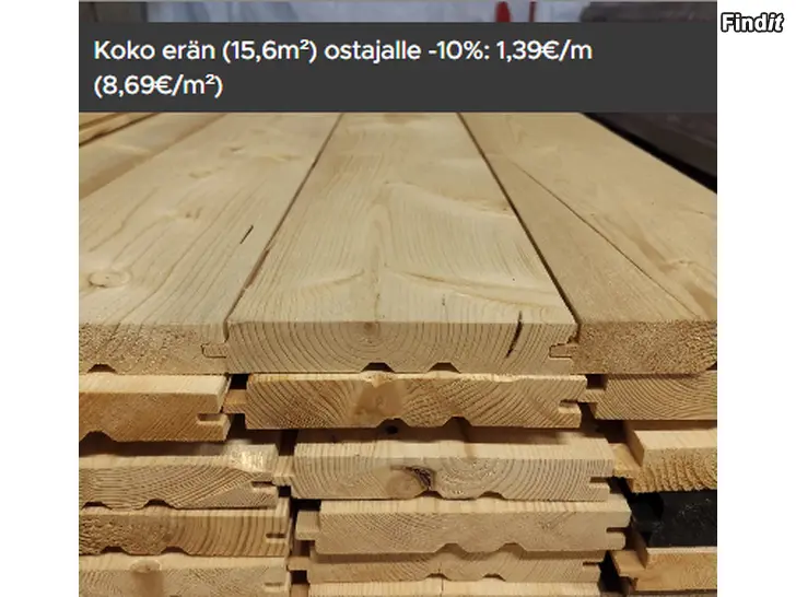 Säljes 1,55e/m Ulkoverhouspaneeli 28x170 UTS2 hienosahattu puuvalmis talouslaatu