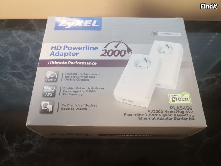 Myydään ZyXEL PLA5456 Powerline-adapteri, 2kpl
