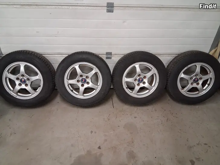 Myydään Saab kesärenkaat 195/65R15 aluvanteilla