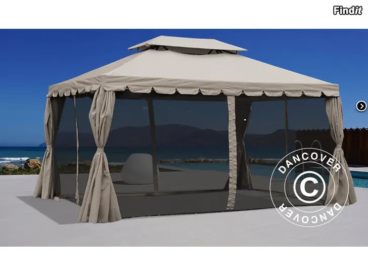 Säljes Trädgårdspaviljong Osiris 3 x 4 m inkl mygg-gardiner 4643