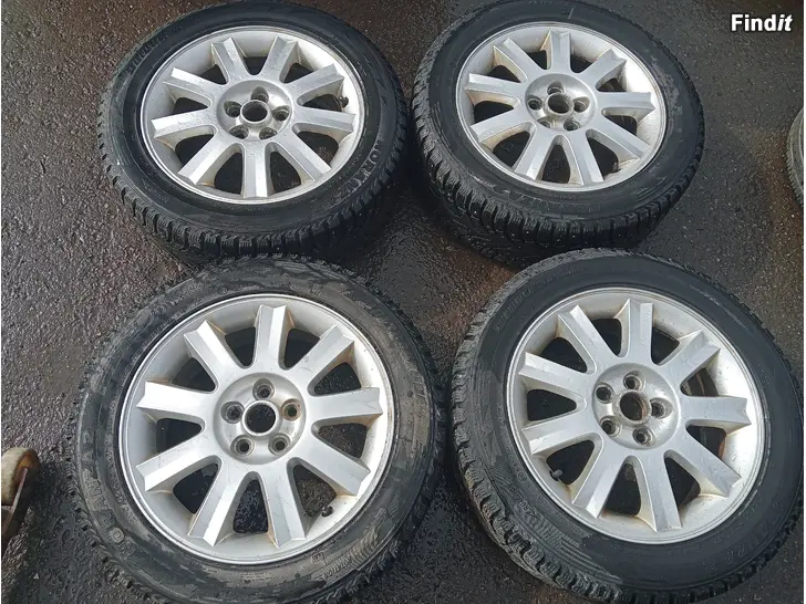 Myydään Alumiinivanteet 5-100 6,5-16 et 44 VAG/Chrysler nastarenlailla 205/55R16 94T