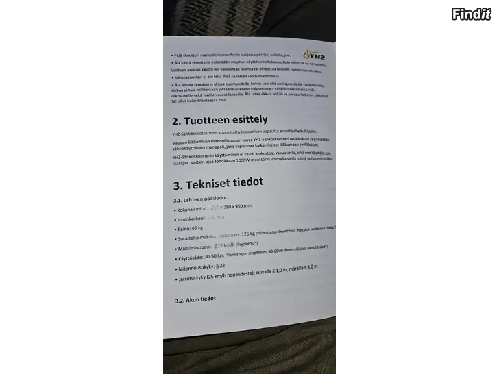 Säljes Elskooter YHZ-Classic 1000w