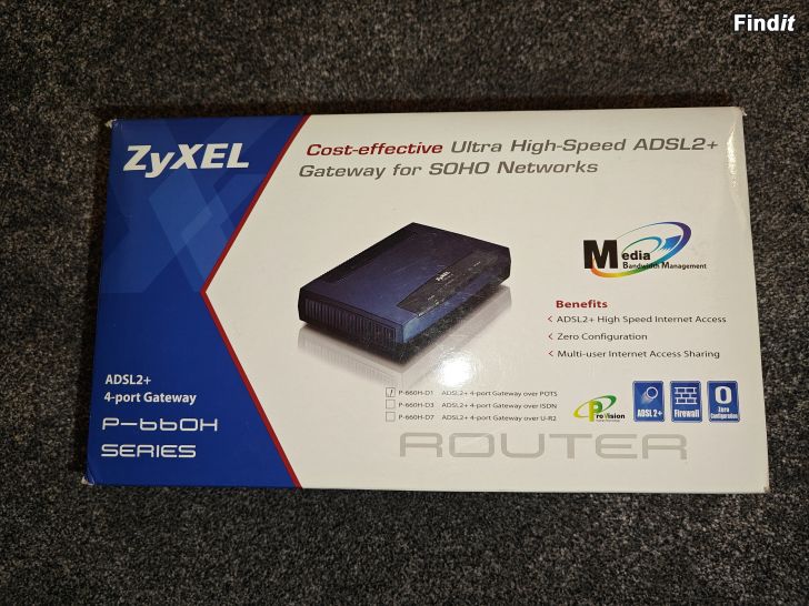 Myydään ZyXEL Prestige P-660H-D1 on ADSL2+ -modeemi