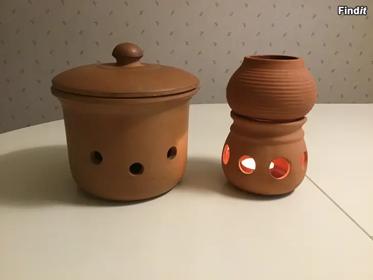 Säljes Lökburk och doft ljuslykta i terrakotta
