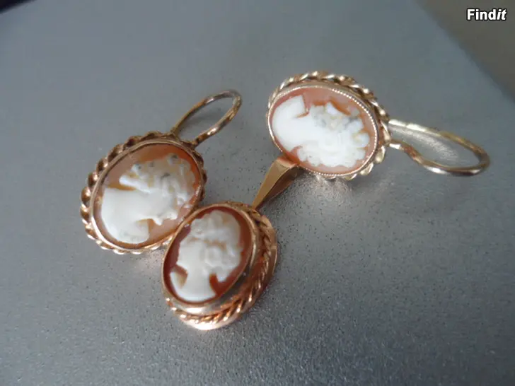 Myydään Camee korut 1950-luvulta Kulta 14K