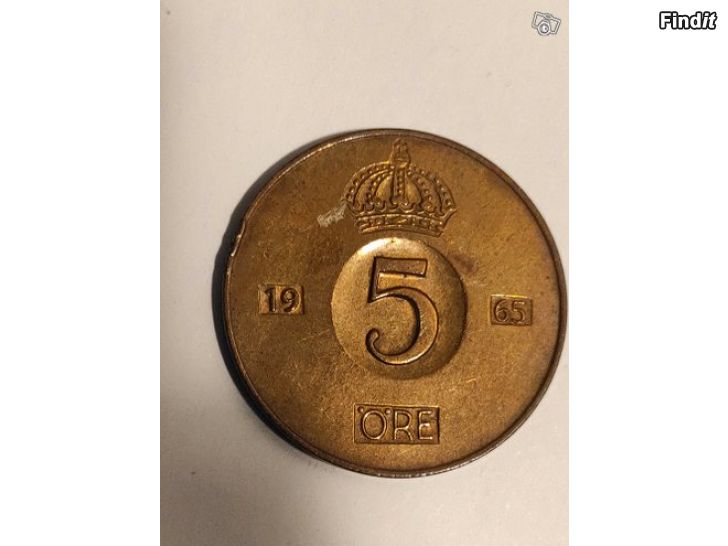 Myydään Ruotsi 5 Öre, 1965. Pronssi?