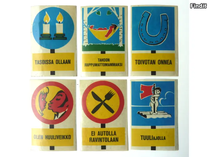 Myydään Vanhoja tarra purkkakuvia