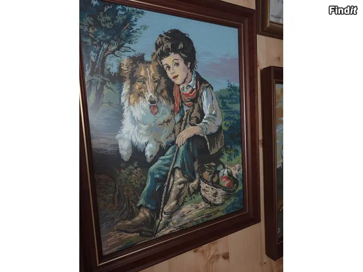 Myydään Stramalj-Broderi 2 st Tavlor Pojke och Flicka