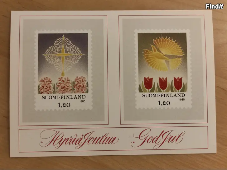 Säljes Postikortti, jouluaiheisista postimerkeistä -1985