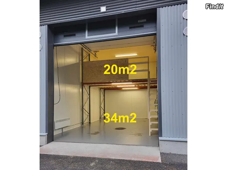 Vuokrataan Hall garage 34m2 + 20m2