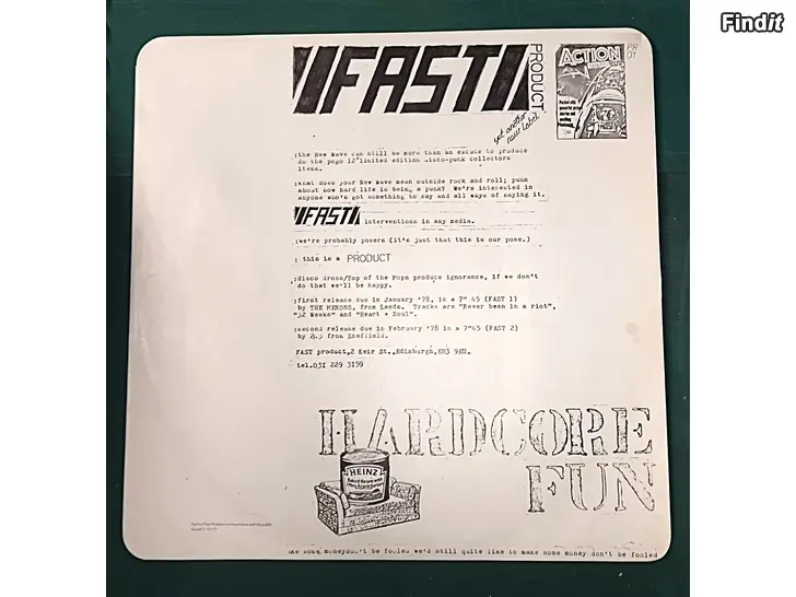 Myydään Fast Record. New Wave, Post-Punk kokoelma LP levy vuodelta 1977
