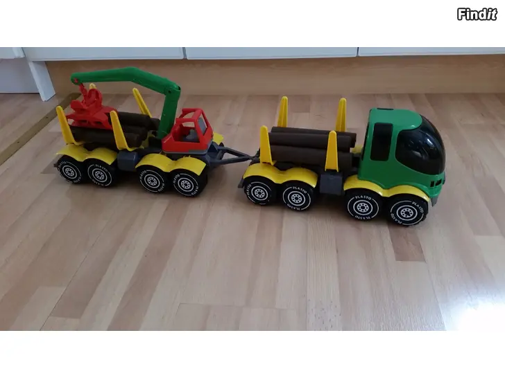 Myydään Plasto tukkirekka 84cm ja peräkärry 25e
