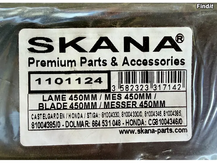 Säljes Skana gräsklipparkniv 450mm