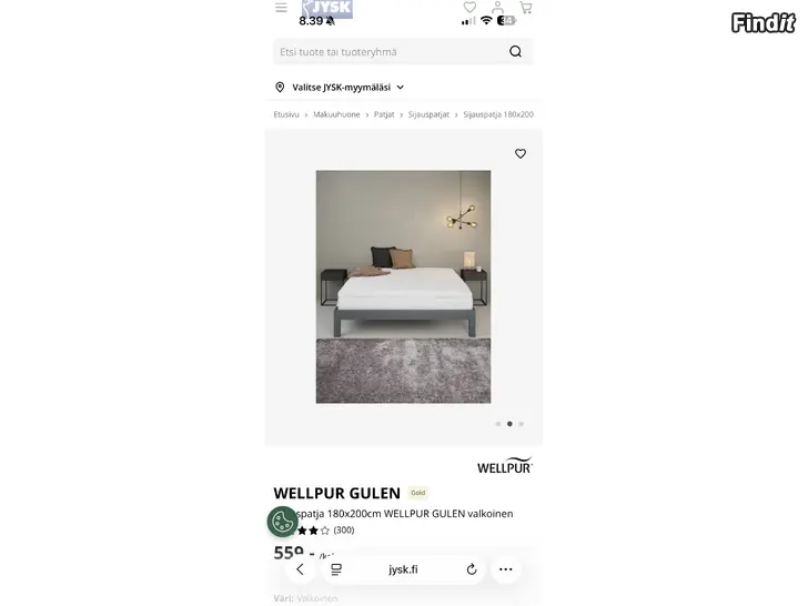 Myydään Jysk wellpur golden patja
