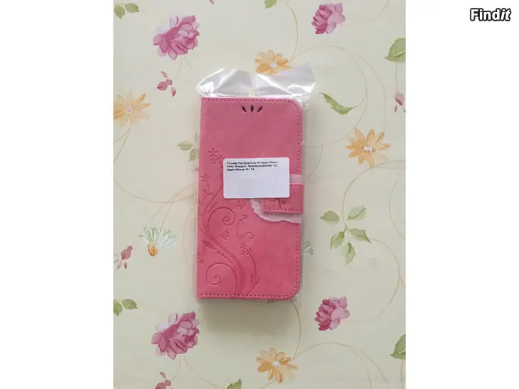 Säljes Ihpone 13 / 14 läder fodral, Rosegold / rosa