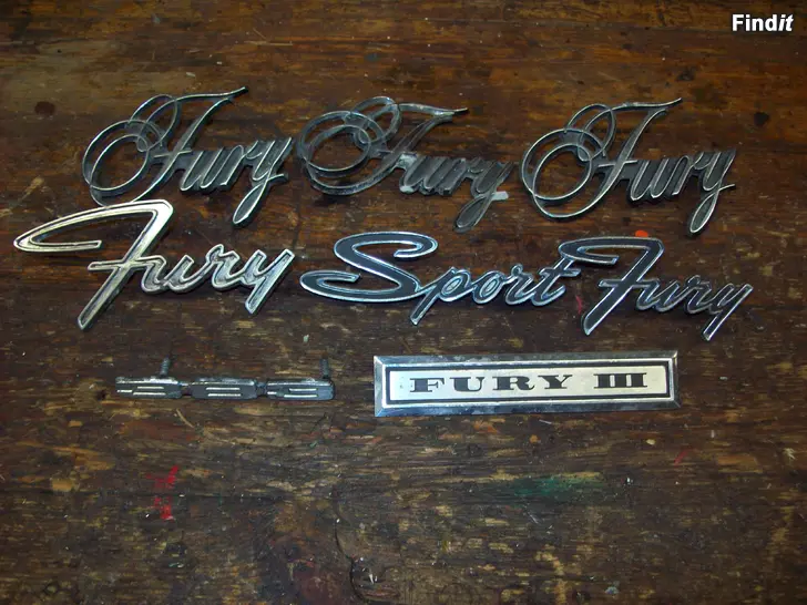 Myydään Plymouth Fury merkit