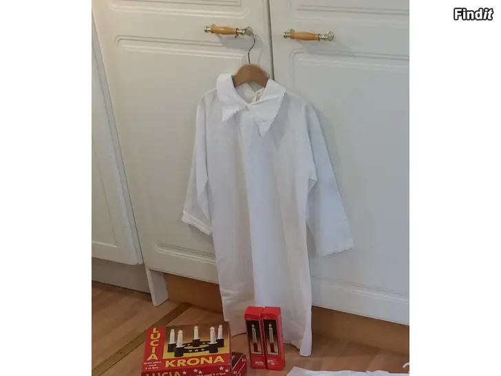 Myydään Luciamekko - Luciakruunu - kynttilä