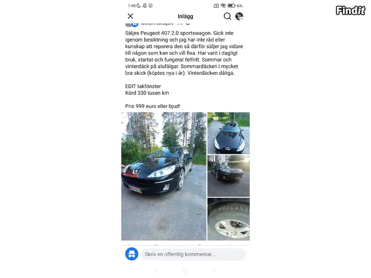 Säljes Peugeot 407 SW