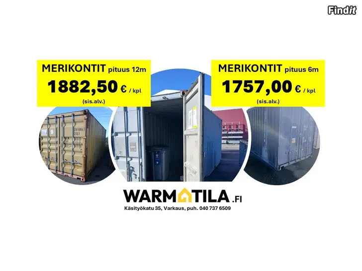 Myydään Merikontti 12mm ja 6m, kunto hyvä