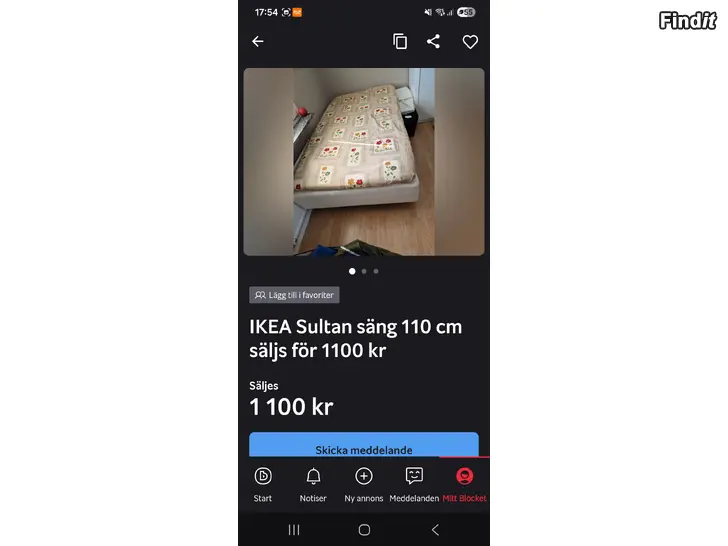 Myydään IKEA Sultan säng i mycket bra skick 1100 kr