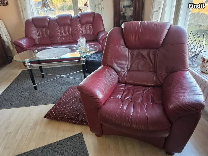 Myydään Sohvakalusteet aidosta nahkasta