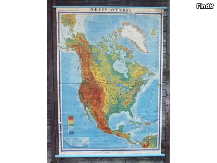 Myydään Vanha iso kartta Pohjois -  Amerikka