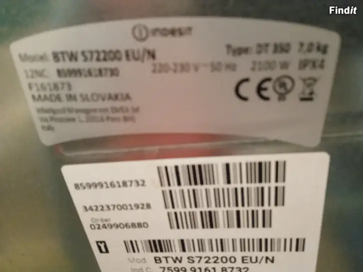 Myydään INDESIT PYYKINPESUKONE