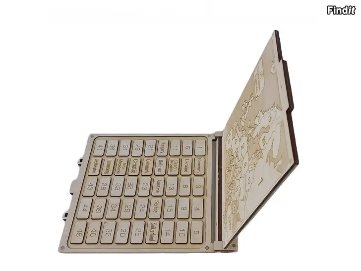 Säljes Trä-pussel över  Europa med länder och huvudstäder