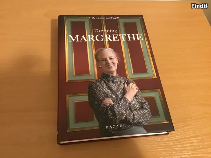 Säljes Inbunden fin bok i nyskick om Drottning Margrethe