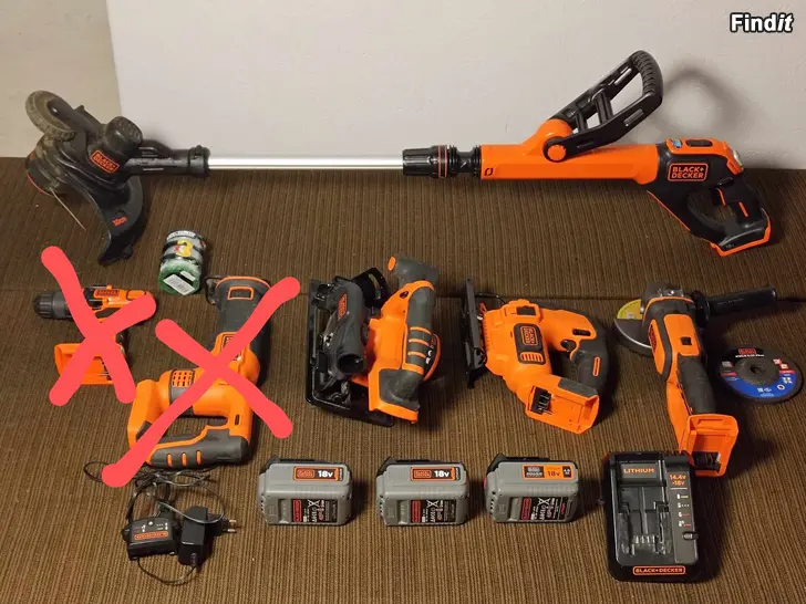 Säljes Black och Decker 4st Verktyg 3st 4.0Ah Batterier