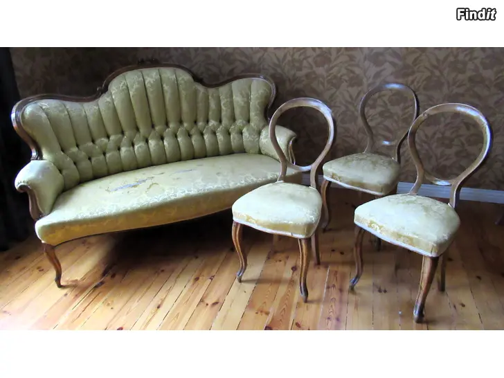 Säljes Soffa  + 3 st stolar renoveringsobjekt nyrokoko 1900-talet