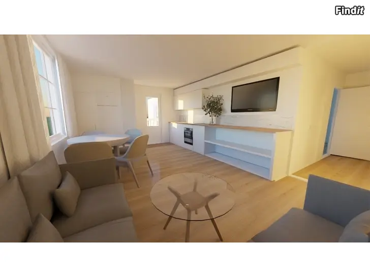 Vuokrataan Nyrenoverad etta med öppen planlösning centralt på lugnt naturnära område