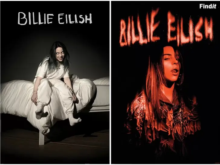 Säljes Två Billie Eilish-jätteaffischer storlek 91 x 61 cm