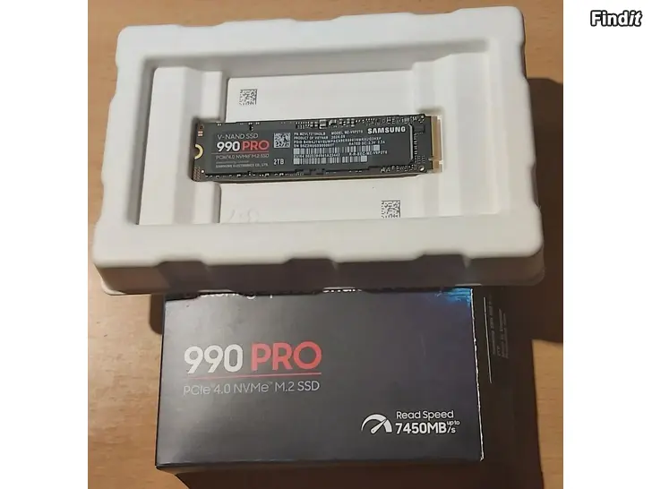 Myydään Samsung 990 PRO 2TB M.2 PCIe 4.0 NVMe, 2 tuntia käytetty