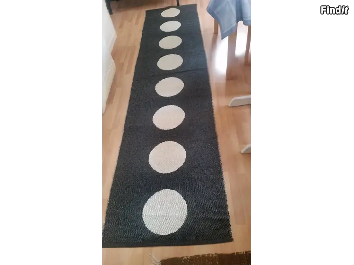 Myydään Pappelina matto Vera Musta/Vanilja  -hinta 55e