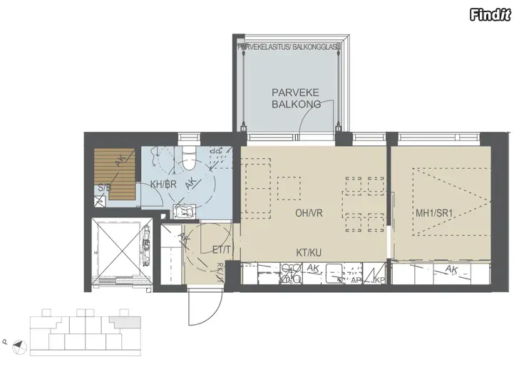 Uthyres Tvåa i centrum av Vasa, 35,5 m2